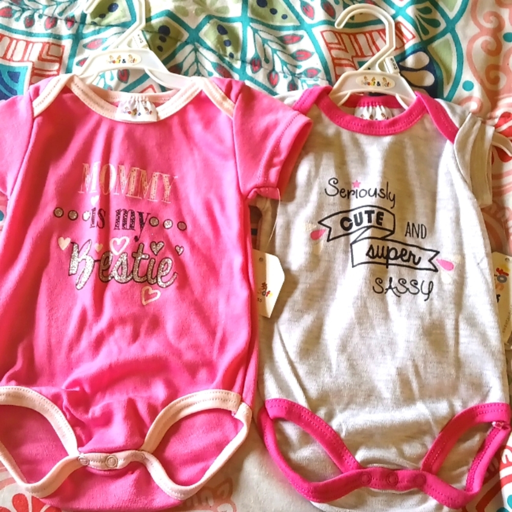 2 Girls size 6/9 Months onesies